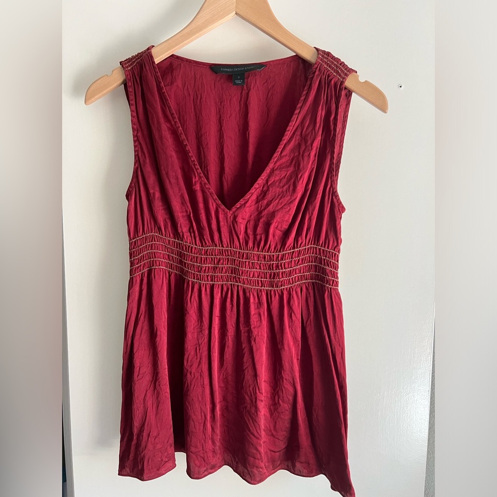 Express red silk tank top